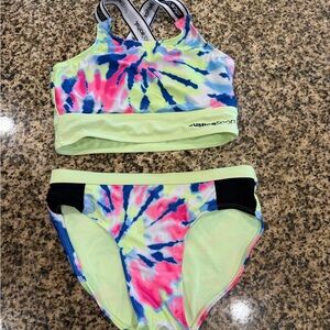Justice Kids Tie-Dye Swim‎ Set Girl Size Large 12/14